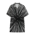 Black And White Hyperspace Print Cotton Hawaiian Shirt