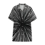 Black And White Hyperspace Print Cotton Hawaiian Shirt