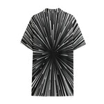 Black And White Hyperspace Print Cotton Hawaiian Shirt
