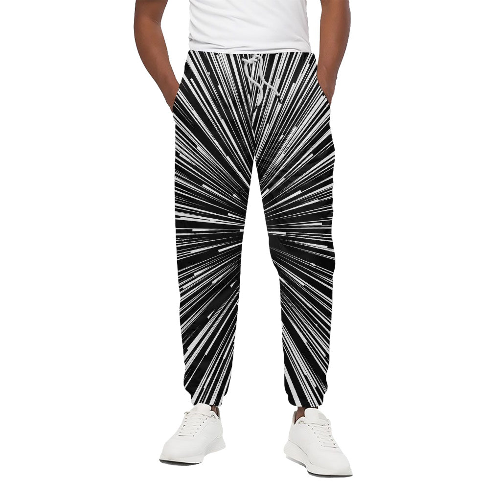 Black And White Hyperspace Print Cotton Pants