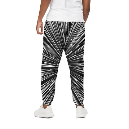 Black And White Hyperspace Print Cotton Pants