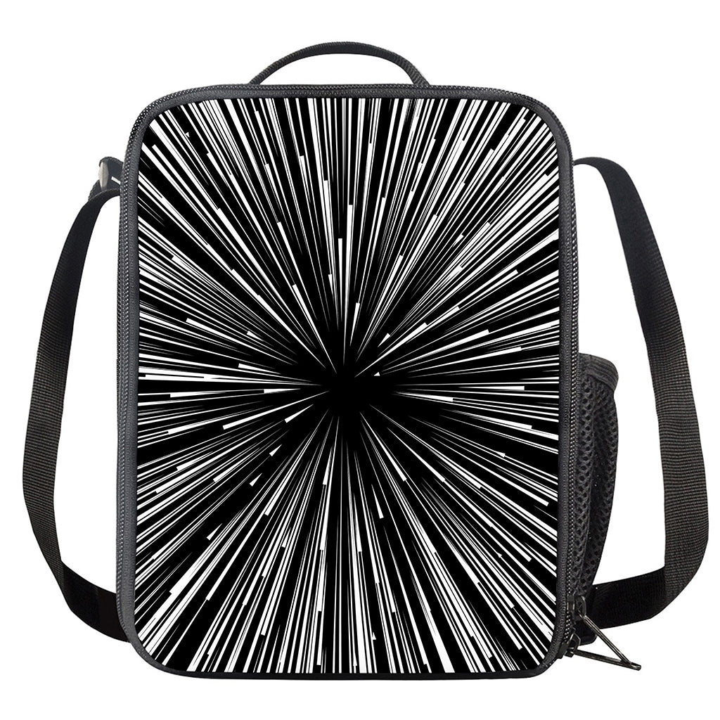 Black And White Hyperspace Print Crossbody Lunch Bag