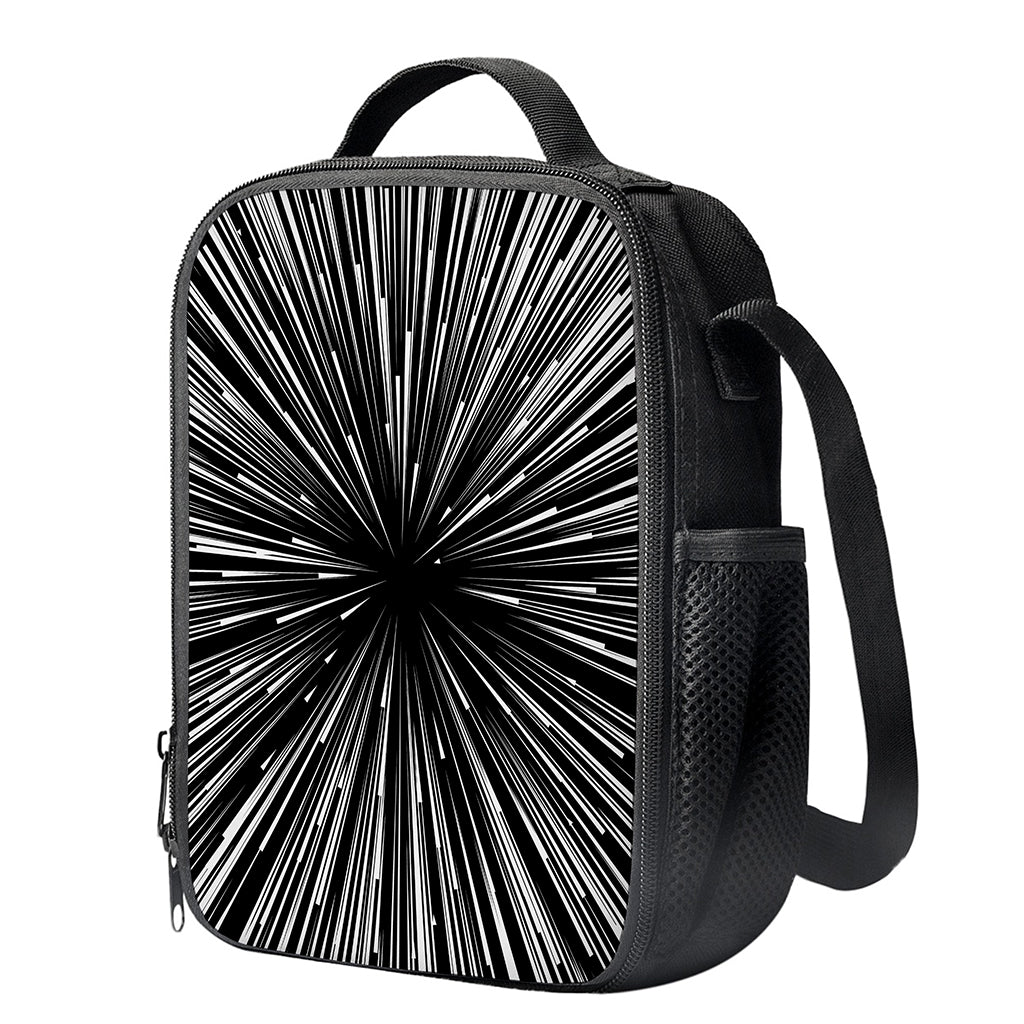 Black And White Hyperspace Print Crossbody Lunch Bag