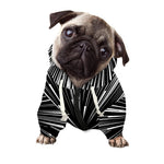 Black And White Hyperspace Print Dog Zip Up Hoodie