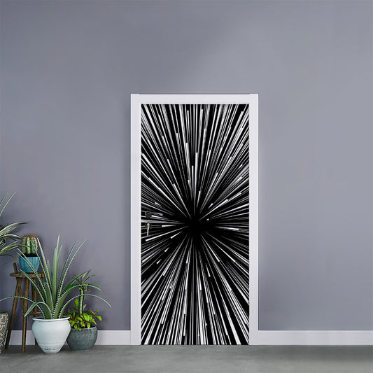 Black And White Hyperspace Print Door Sticker