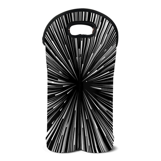 Black And White Hyperspace Print Double Neoprene Wine Tote