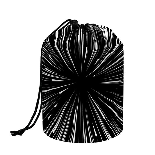 Black And White Hyperspace Print Drawstring Makeup Bag