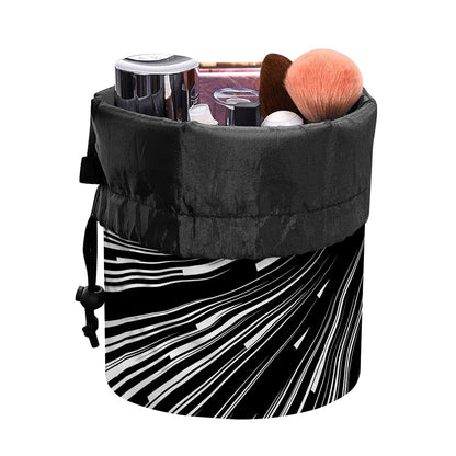 Black And White Hyperspace Print Drawstring Makeup Bag