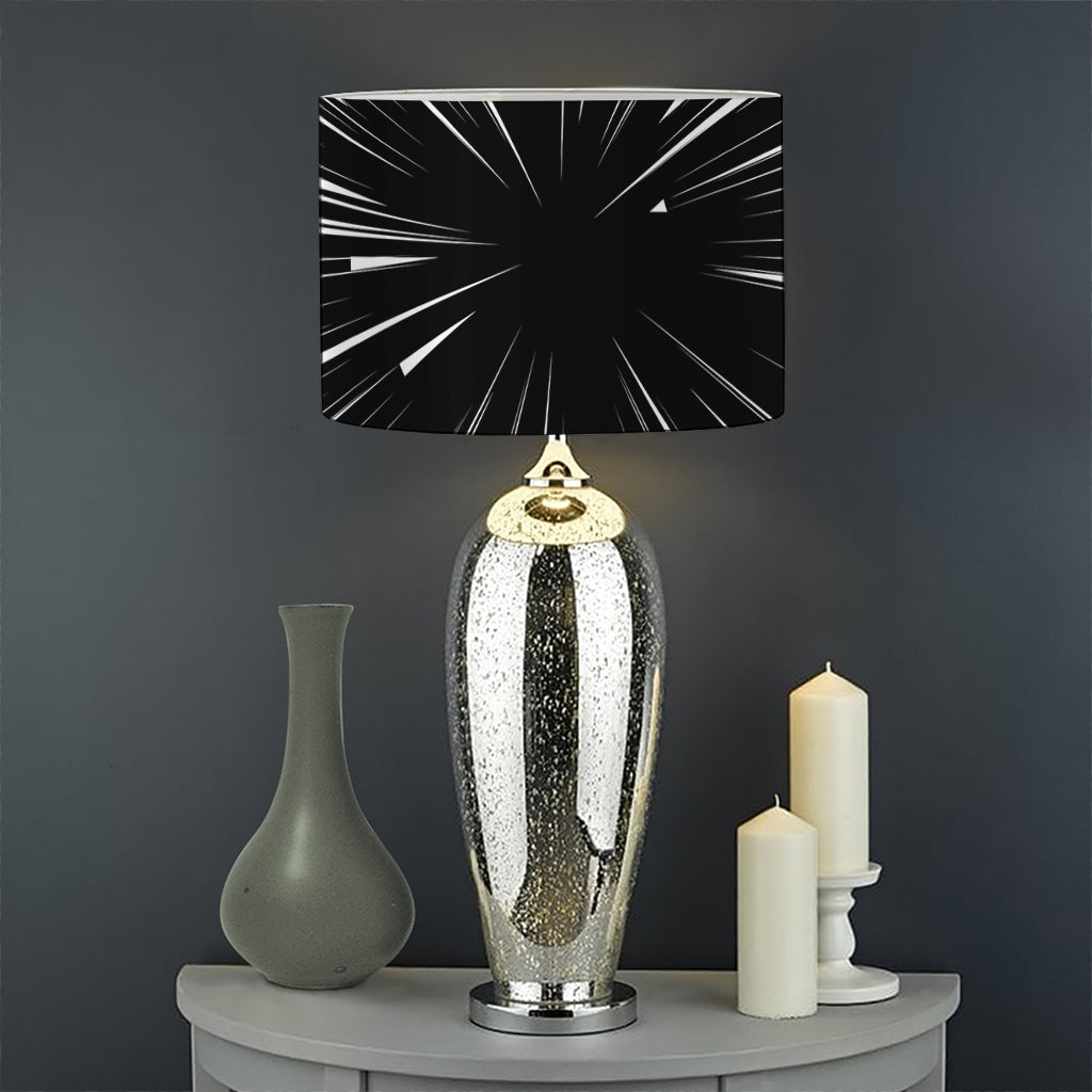 Black And White Hyperspace Print Drum Lamp Shade