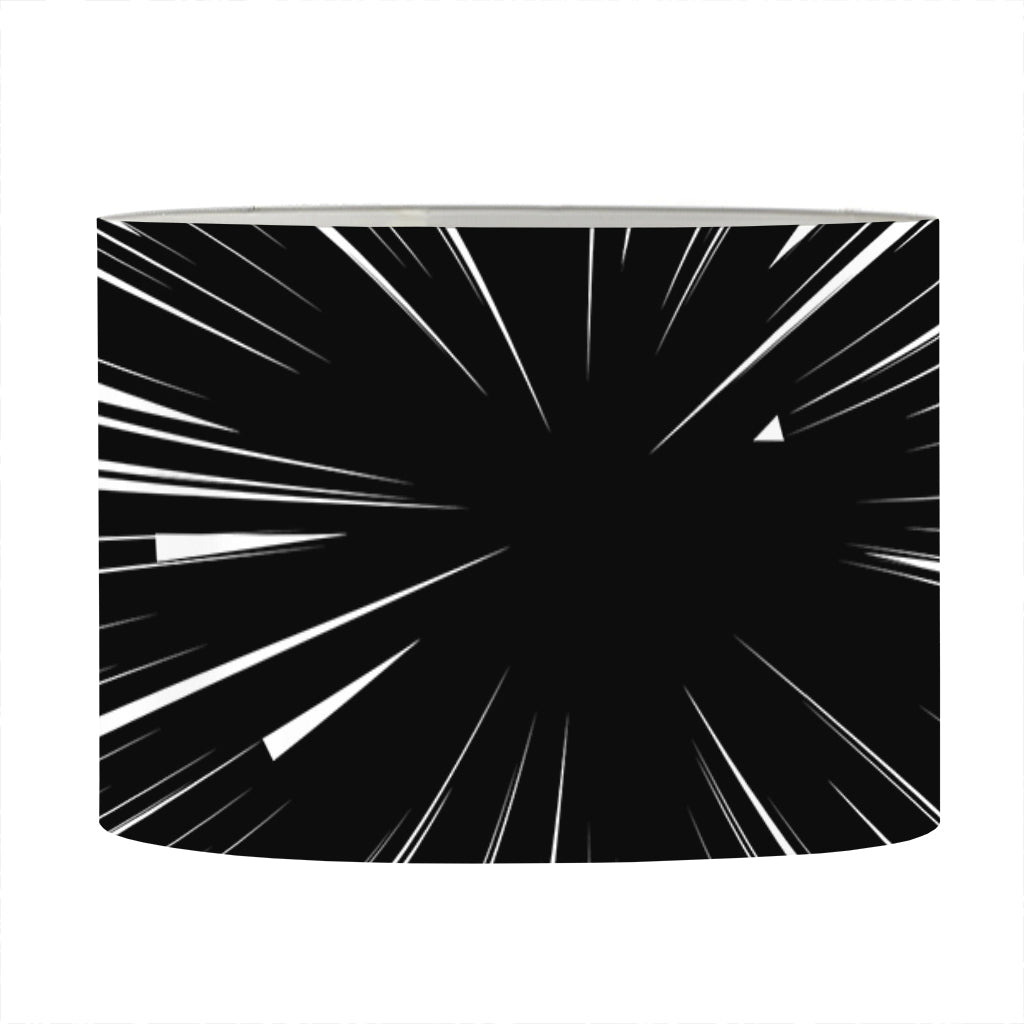 Black And White Hyperspace Print Drum Lamp Shade