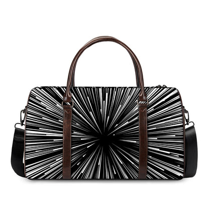 Black And White Hyperspace Print Duffle Bag