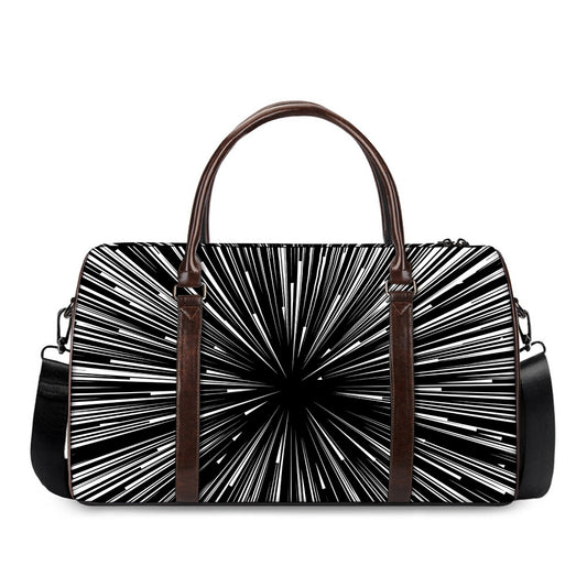 Black And White Hyperspace Print Duffle Bag