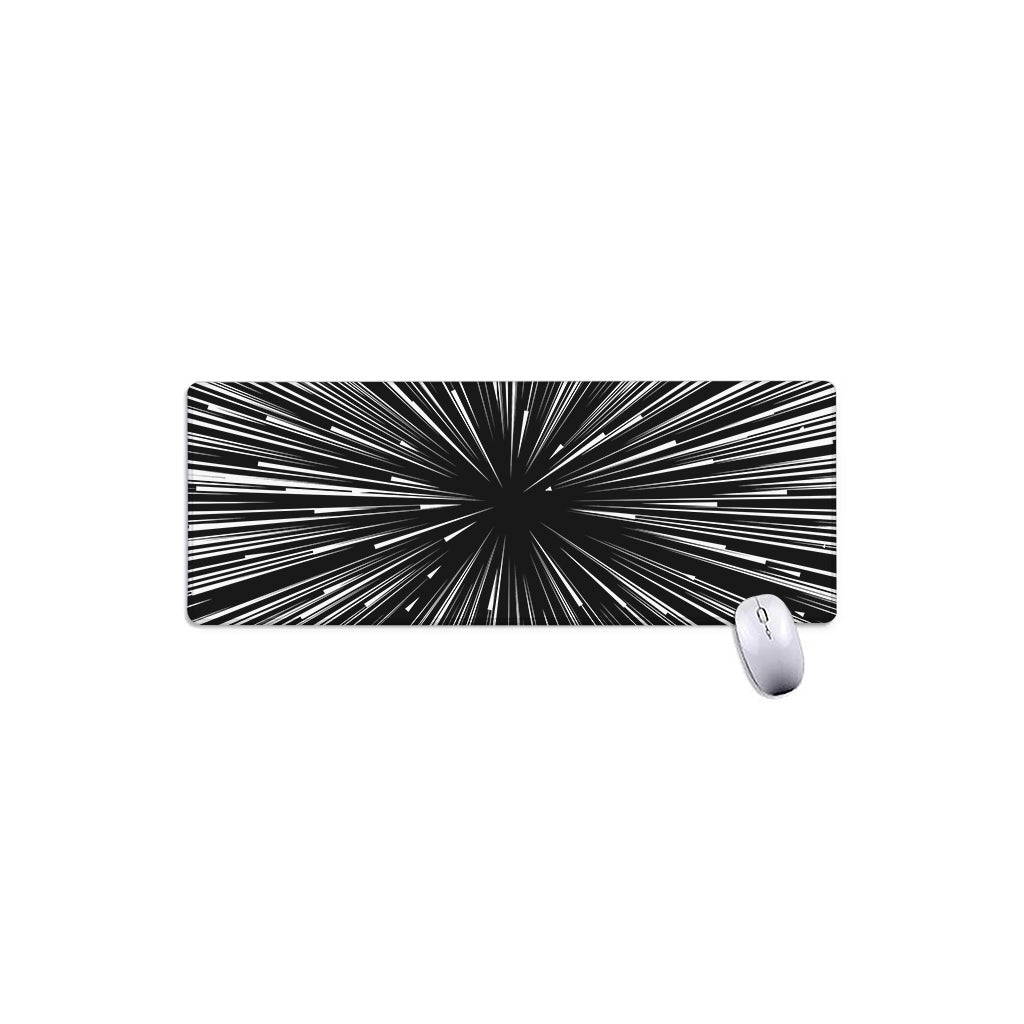 Black And White Hyperspace Print Extended Mouse Pad