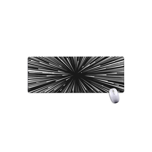 Black And White Hyperspace Print Extended Mouse Pad