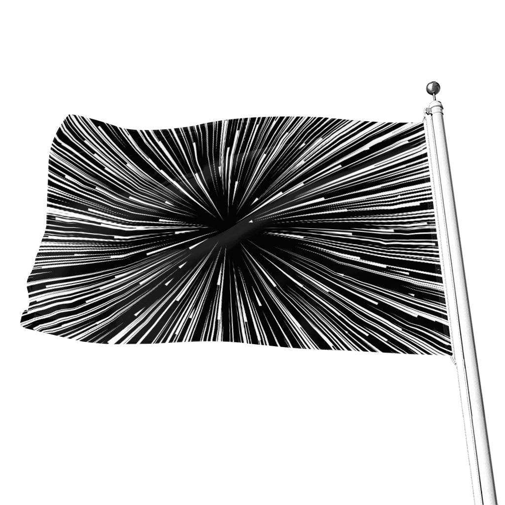 Black And White Hyperspace Print Flag