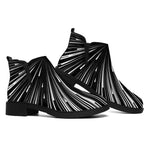 Black And White Hyperspace Print Flat Ankle Boots