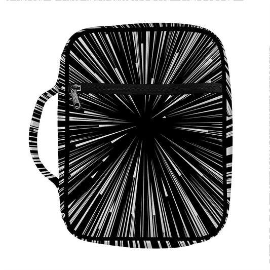 Black And White Hyperspace Print Front Pocket Bible Bag