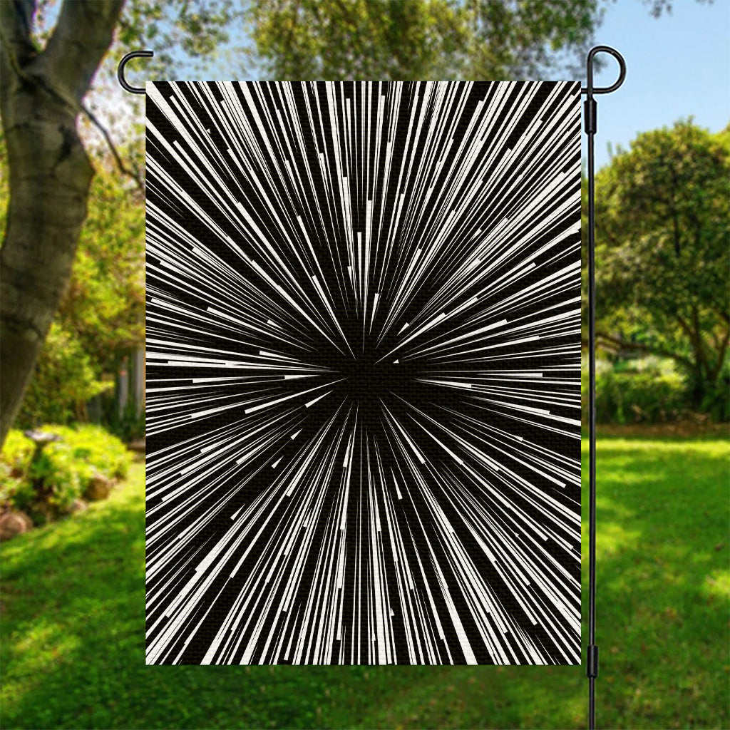 Black And White Hyperspace Print Garden Flag