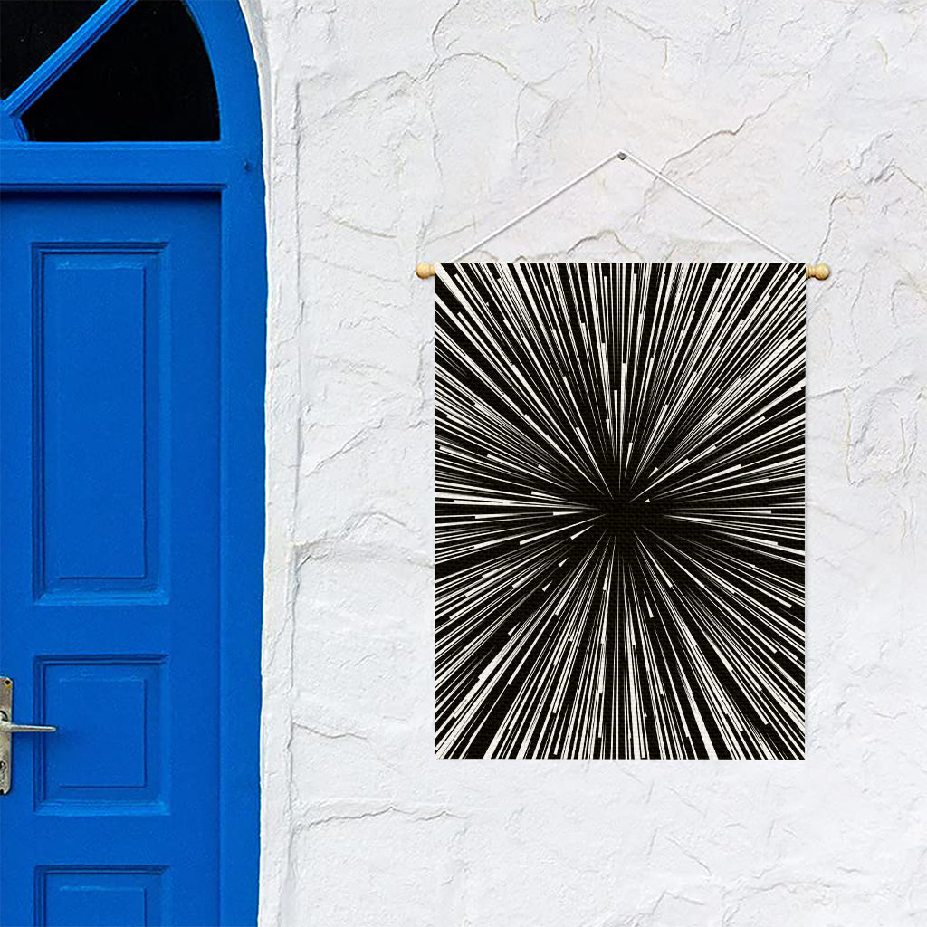 Black And White Hyperspace Print Garden Flag
