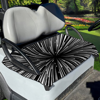 Black And White Hyperspace Print Golf Cart Seat Cover