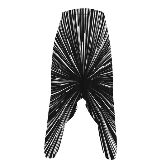 Black And White Hyperspace Print Hammer Pants