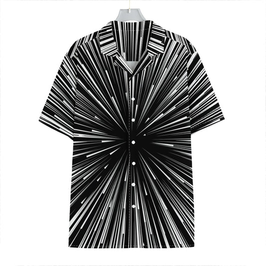 Black And White Hyperspace Print Hawaiian Shirt