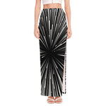 Black And White Hyperspace Print High Slit Maxi Skirt