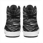Black And White Hyperspace Print High Top Leather Sneakers