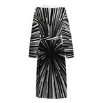 Black And White Hyperspace Print Hooded Bathrobe