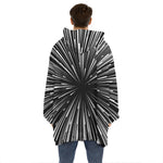 Black And White Hyperspace Print Hoodie Blanket