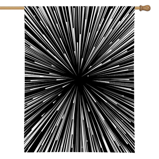 Black And White Hyperspace Print House Flag