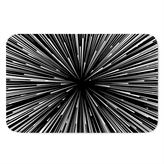 Black And White Hyperspace Print Indoor Door Mat