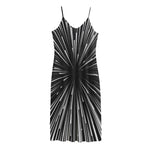 Black And White Hyperspace Print Jersey Midi Cami Dress