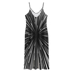 Black And White Hyperspace Print Jersey Midi Cami Dress