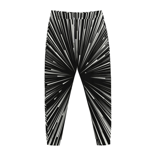 Black And White Hyperspace Print Jogger Pants
