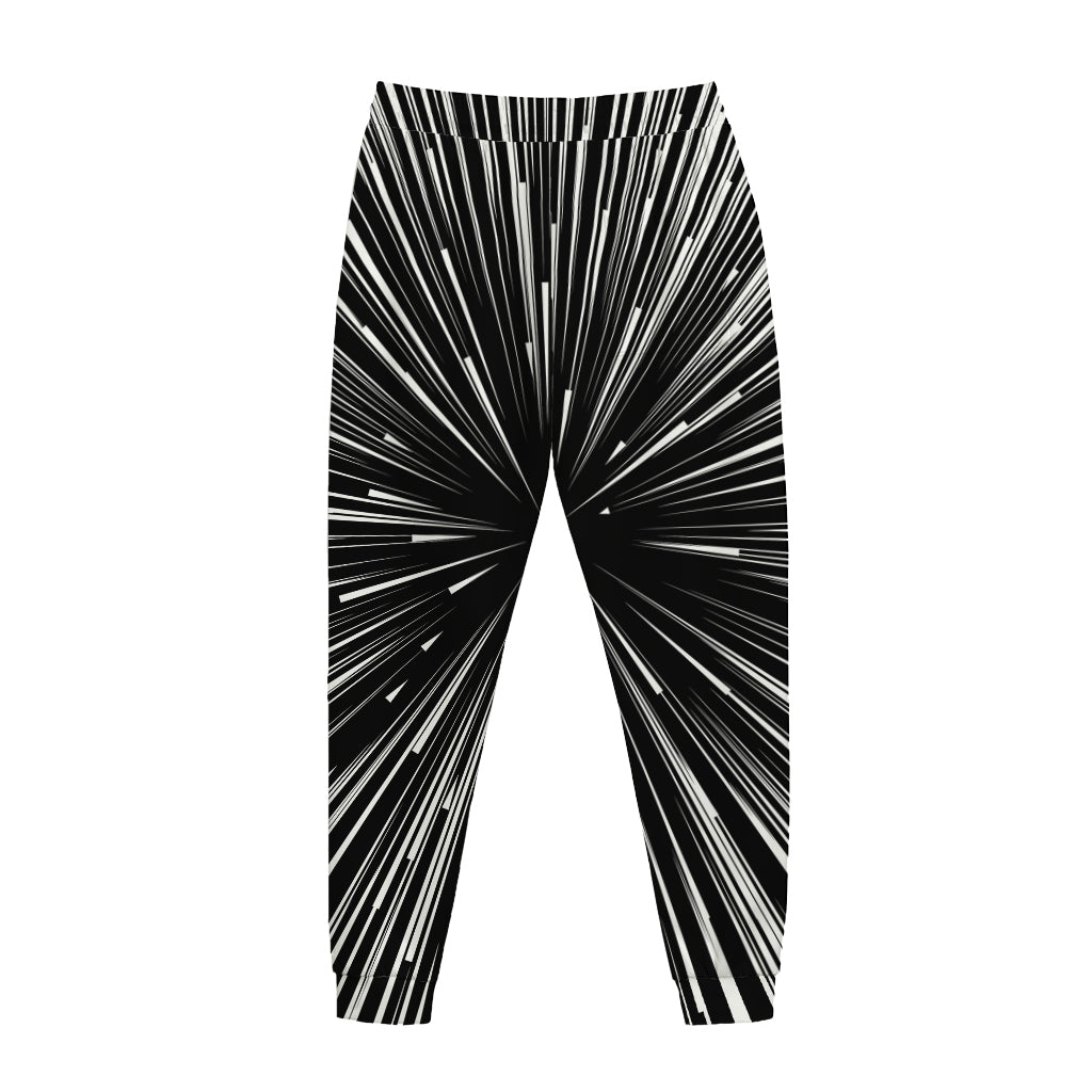 Black And White Hyperspace Print Jogger Pants