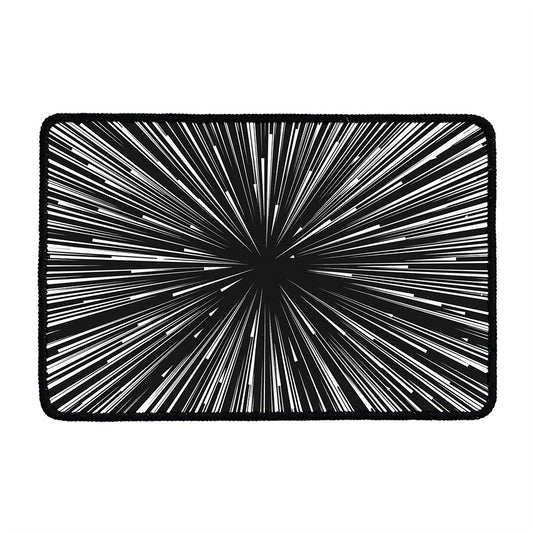 Black And White Hyperspace Print Kitchen Mat
