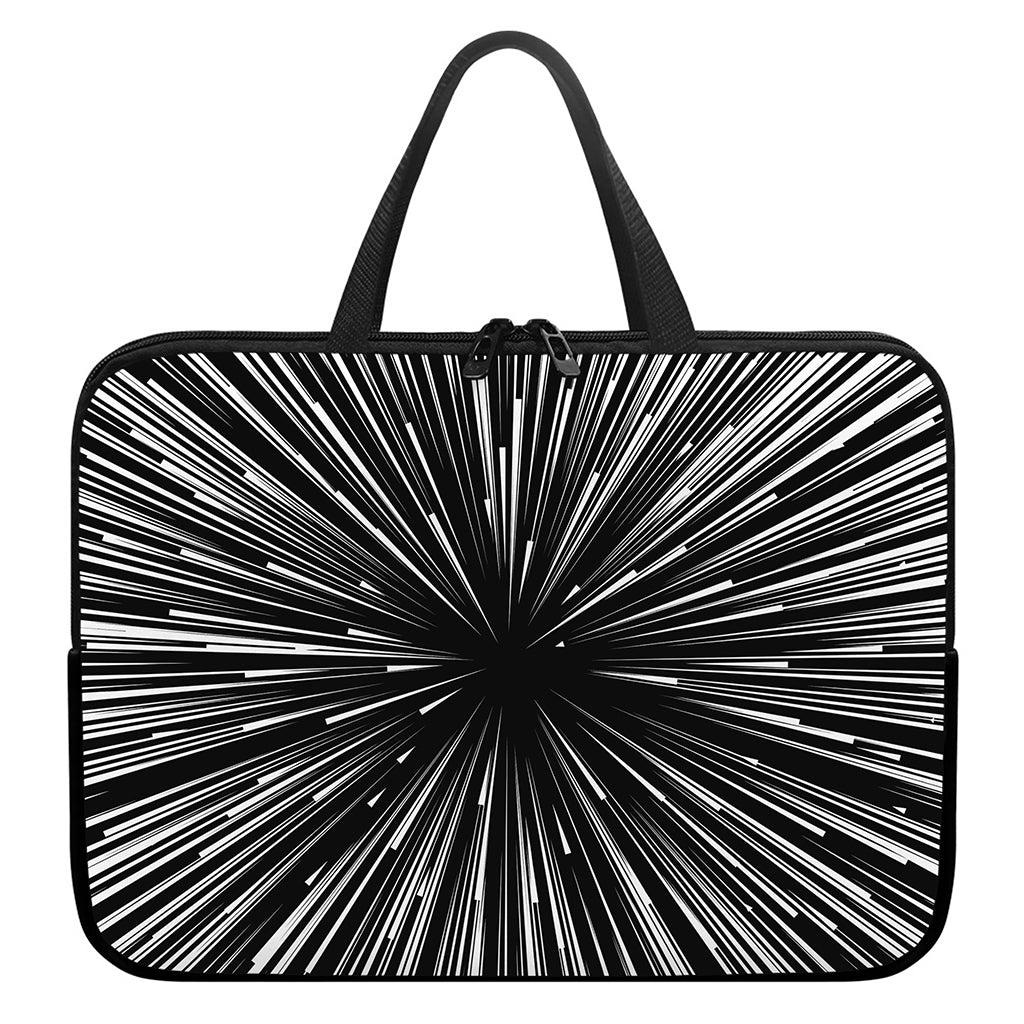 Black And White Hyperspace Print Laptop Sleeve With Handle
