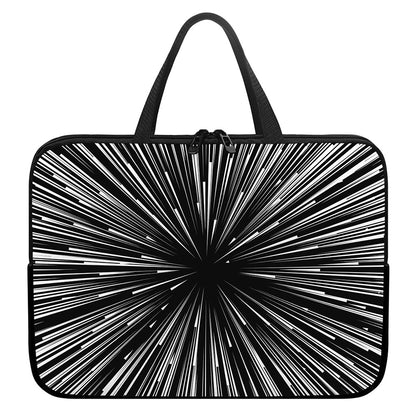 Black And White Hyperspace Print Laptop Sleeve With Handle
