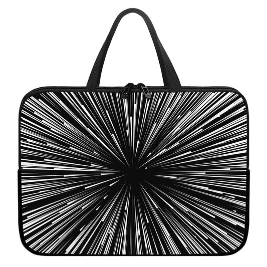 Black And White Hyperspace Print Laptop Sleeve With Handle