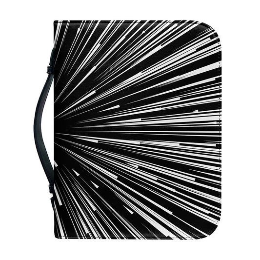 Black And White Hyperspace Print Leather Bible Cover