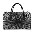 Black And White Hyperspace Print Leather Duffel Bag