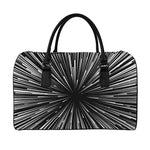 Black And White Hyperspace Print Leather Duffle Bag
