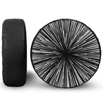 Black And White Hyperspace Print Leather Spare Tire Cover