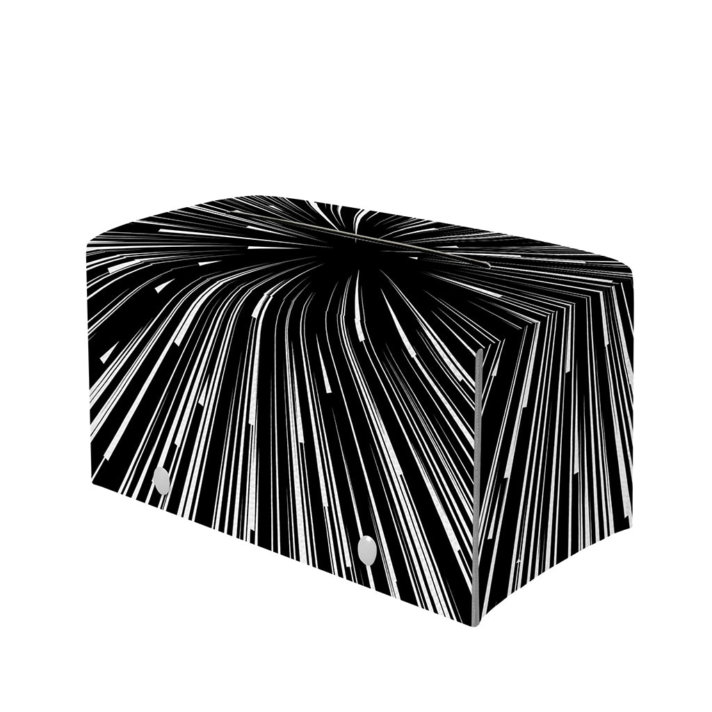 Black And White Hyperspace Print Leather Tissue Box Cover