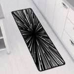 Black And White Hyperspace Print Long Kitchen Mat