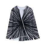 Black And White Hyperspace Print Long Sleeve Short Coat