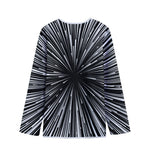 Black And White Hyperspace Print Long Sleeve Short Coat