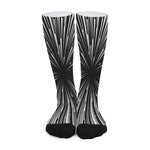 Black And White Hyperspace Print Long Socks