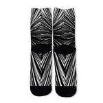 Black And White Hyperspace Print Long Socks